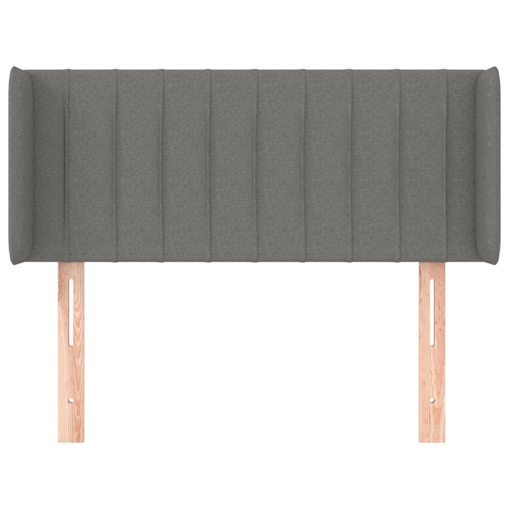 Cabeceira de cama c/ abas tecido 93x16x78/88 cm cinzento-escuro