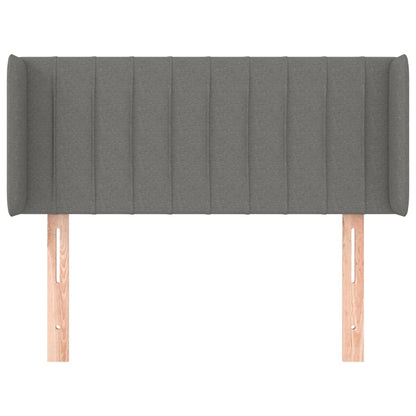 Cabeceira de cama c/ abas tecido 93x16x78/88 cm cinzento-escuro