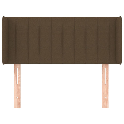 Cabeceira de cama c/ abas tecido 93x16x78/88 cm castanho-escuro