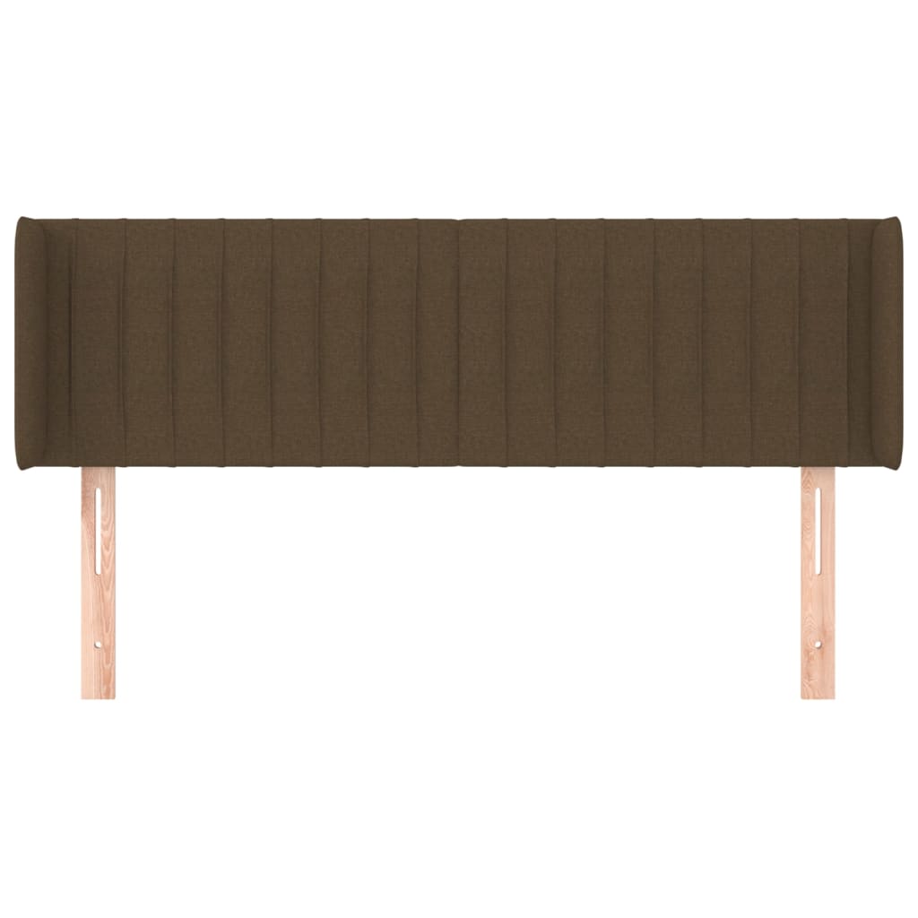 Cabeceira de cama c/ abas tecido 147x16x78/88cm castanho-escuro