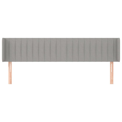 Cabeceira de cama c/ abas tecido 183x16x78/88 cm cinzento-claro