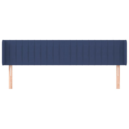 Cabeceira de cama c/ abas tecido 203x16x78/88 cm azul