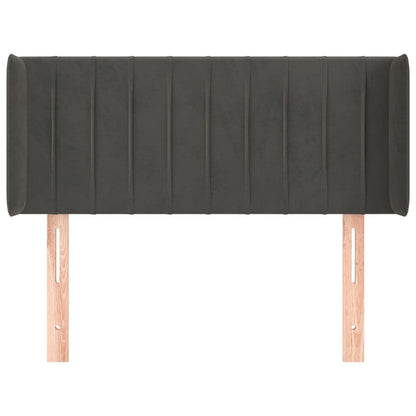 Cabeceira de cama c/ abas veludo 83x16x78/88 cm cinzento-escuro