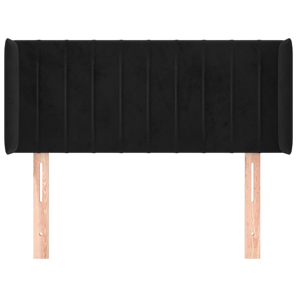 Cabeceira de cama c/ abas veludo 83x16x78/88 cm preto