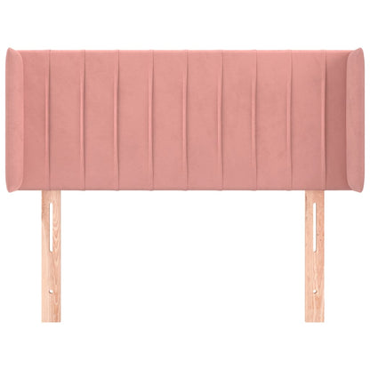 Cabeceira de cama c/ abas veludo 83x16x78/88 cm rosa