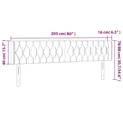 Cabeceira de cama c/ abas tecido 203x16x78/88 cm preto