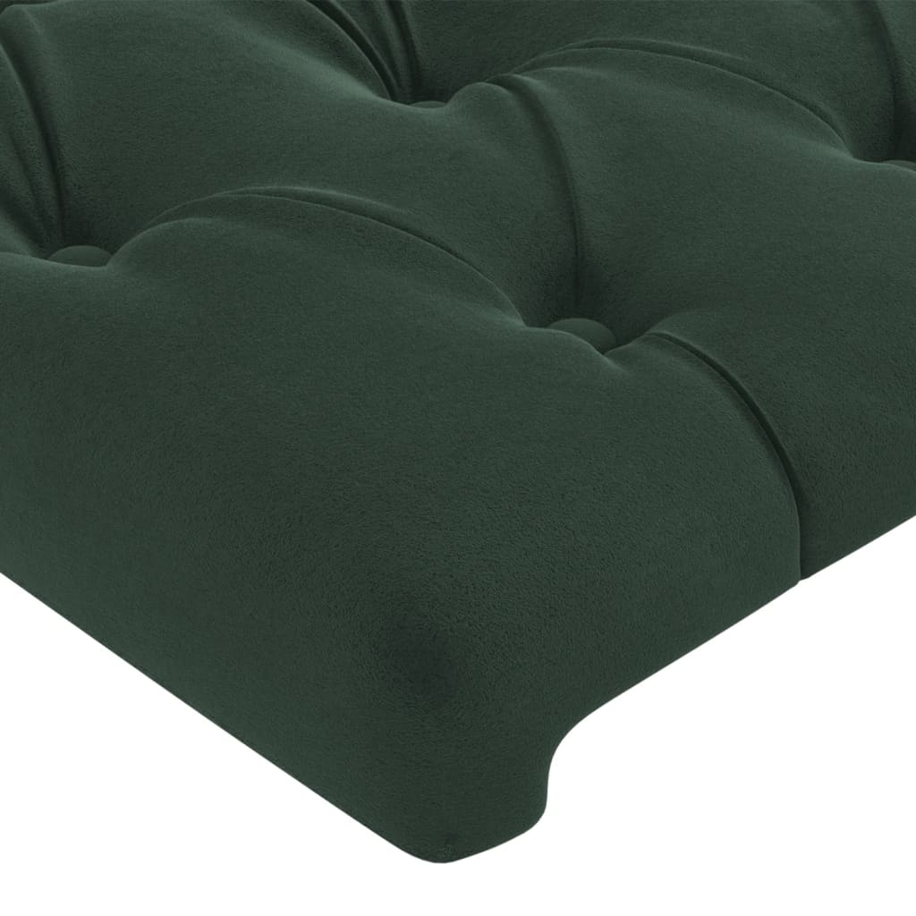 Cabeceira de cama c/ abas veludo 163x16x78/88cm verde-escuro