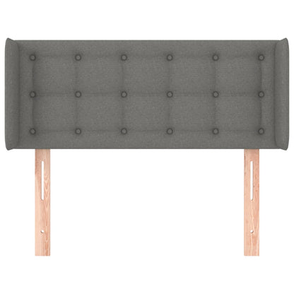 Cabeceira de cama c/ abas tecido 83x16x78/88 cm cinzento-escuro