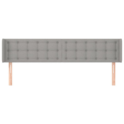 Cabeceira de cama c/ abas tecido 147x16x78/88 cm cinzento-claro