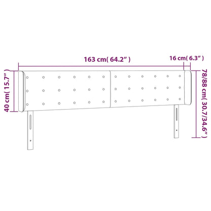 Cabeceira de cama c/ abas tecido 147x16x78/88 cm cinzento-claro