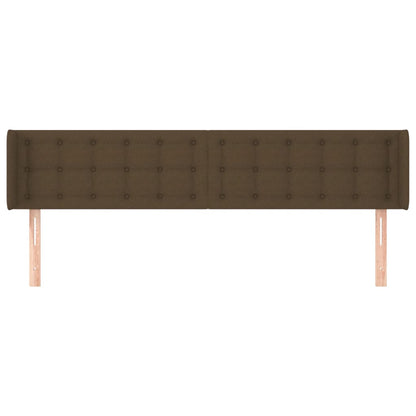 Cabeceira de cama c/ abas tecido 183x16x78/88cm castanho-escuro