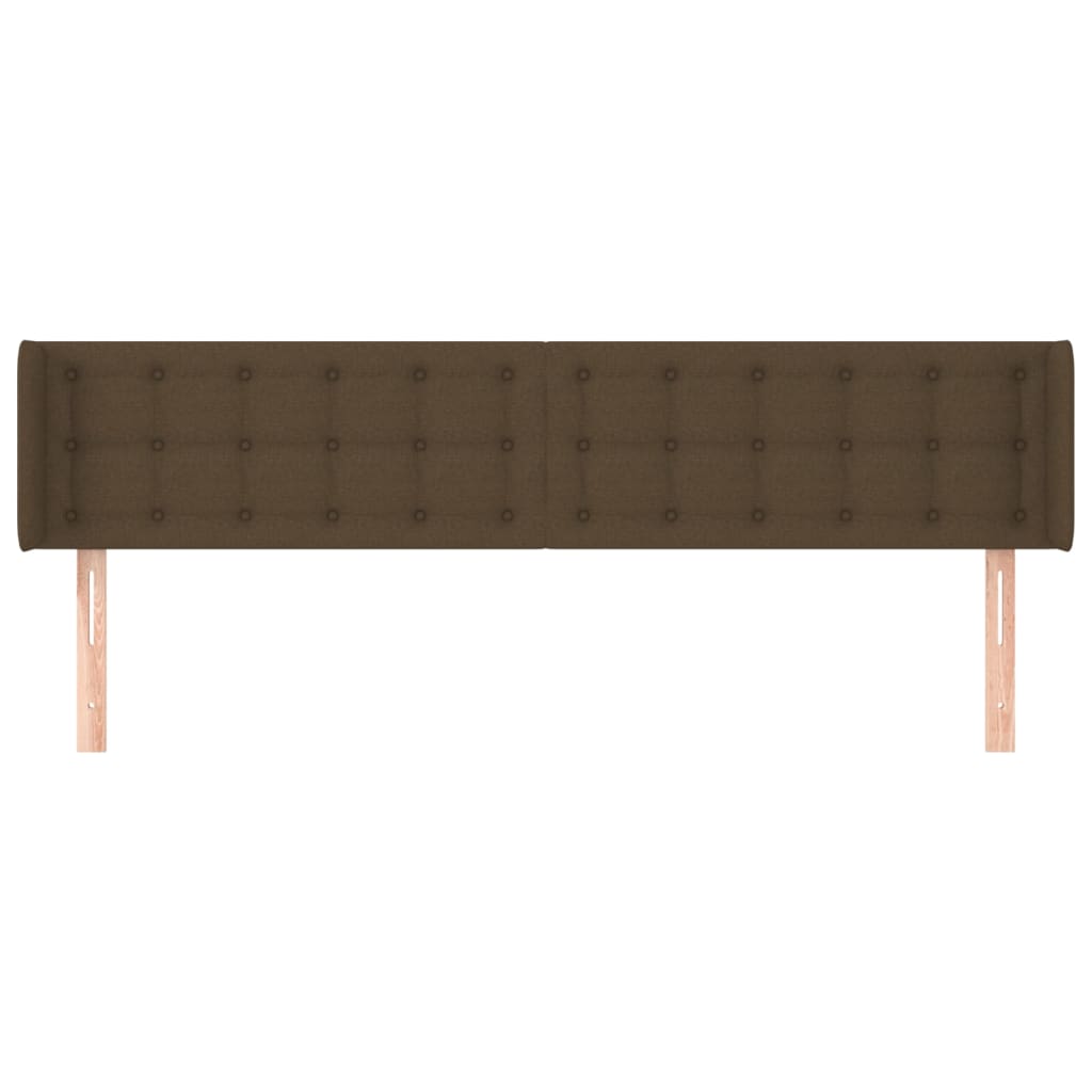 Cabeceira de cama c/ abas tecido 203x16x78/88cm castanho-escuro