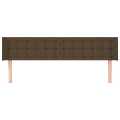 Cabeceira de cama c/ abas tecido 203x16x78/88cm castanho-escuro