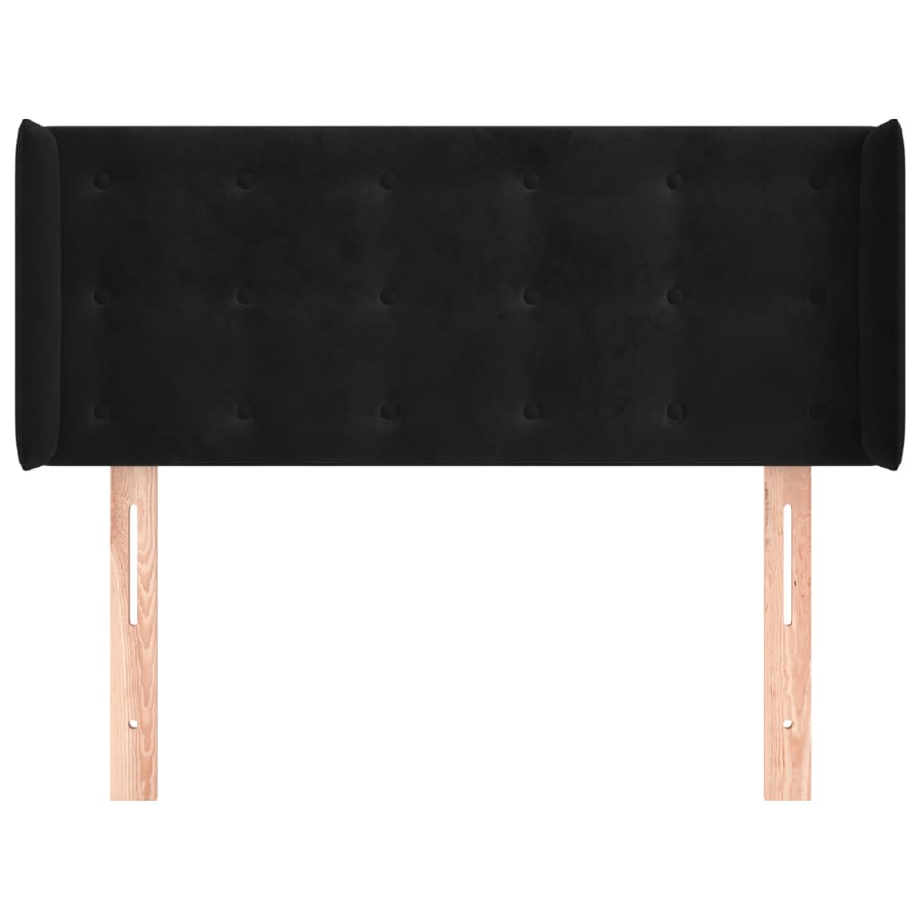 Cabeceira de cama c/ abas veludo 83x16x78/88 cm preto