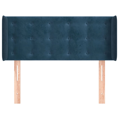 Cabeceira de cama c/ abas veludo 83x16x78/88 cm azul-escuro