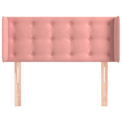 Cabeceira de cama c/ abas veludo 83x16x78/88 cm rosa