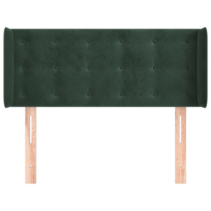 Cabeceira de cama c/ abas veludo 93x16x78/88 cm verde-escuro