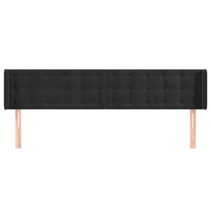 Cabeceira de cama c/ abas veludo 163x16x78/88 cm preto