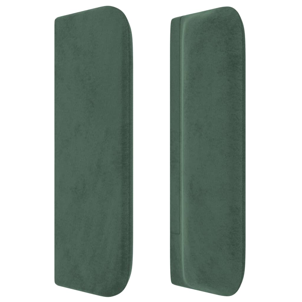 Cabeceira de cama c/ abas veludo 183x16x78/88cm verde-escuro