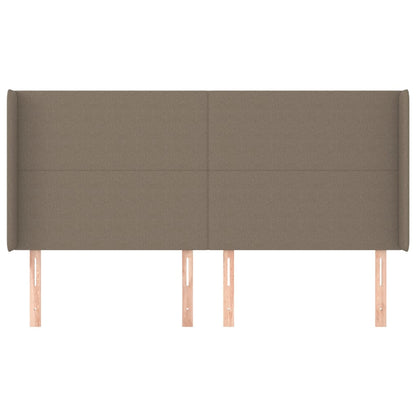 Cabeceira cama abas tecido 163x16x118/128 cm cinza-acastanhado