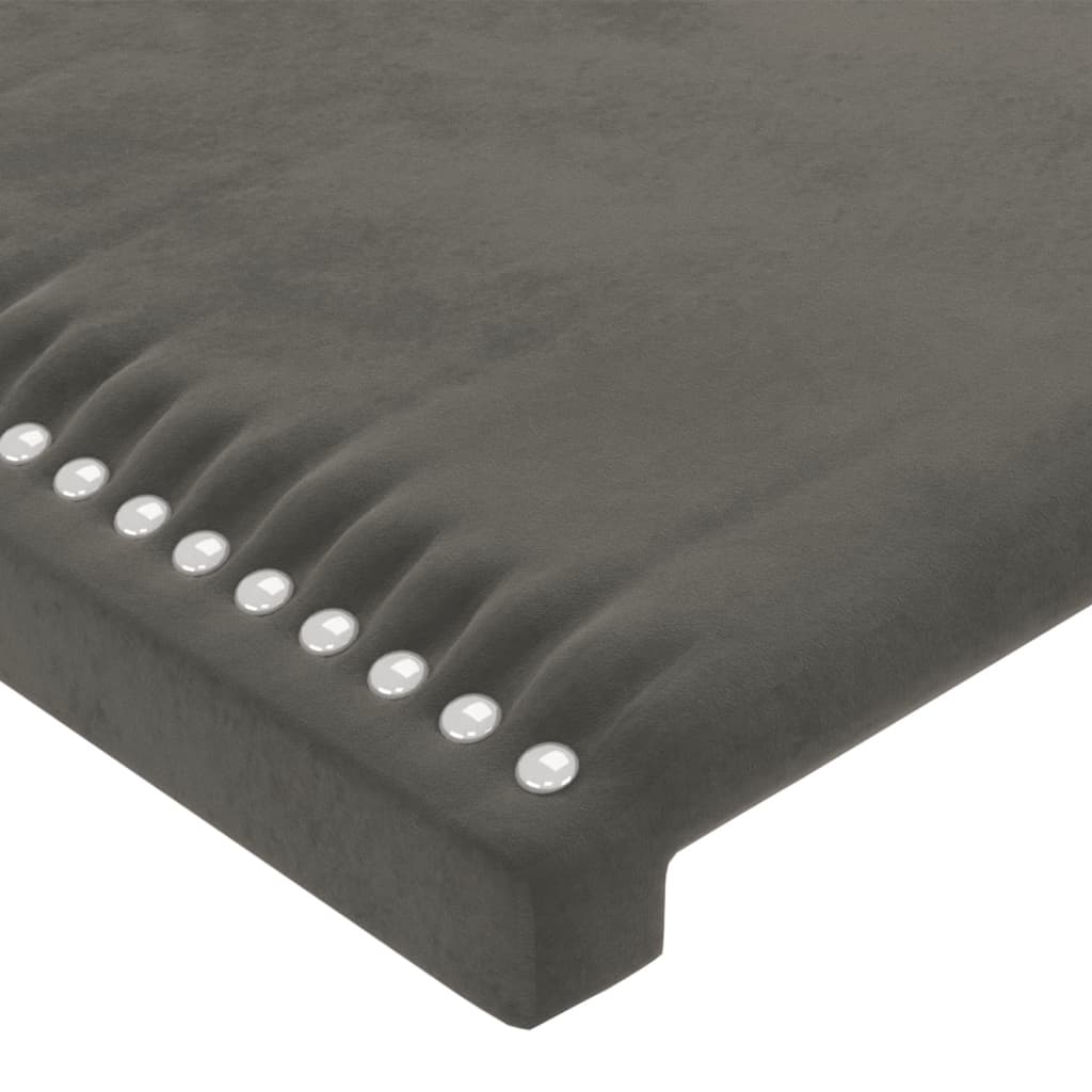 Cabeceira cama c/ abas veludo 83x16x118/128 cm cinzento-escuro