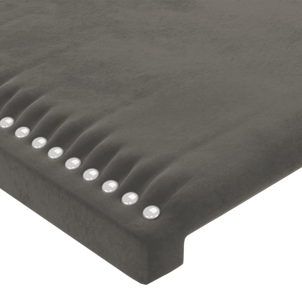 Cabeceira cama c/ abas veludo 147x16x118/128 cm cinzento-escuro