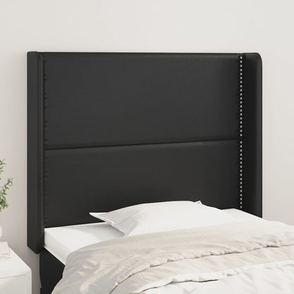 Cabeceira de cama c/ abas couro artif. 93x16x118/12 cm preto