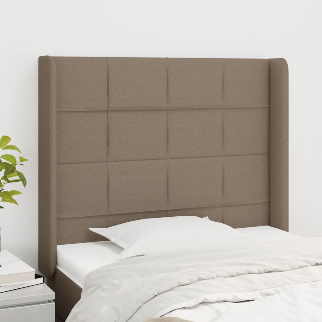 Cabeceira cama c/ abas tecido 83x16x118/128cm cinza-acastanhado