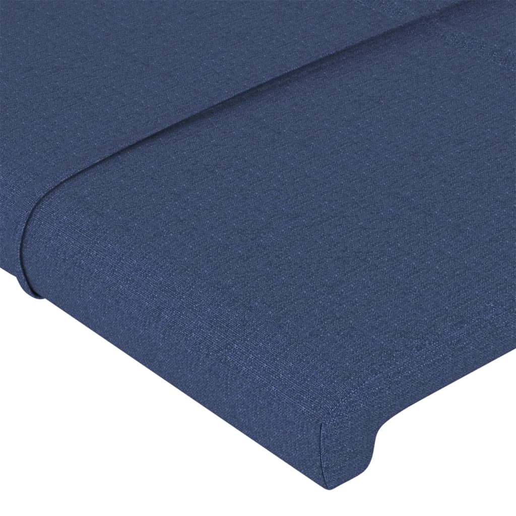 Cabeceira de cama c/ abas tecido 203x16x118/128 cm azul