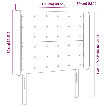 Cabeceira de cama c/ abas couro artif. 103x16x118/128 cm preto