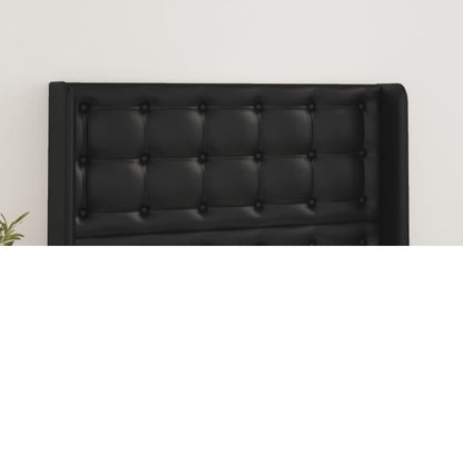 Cabeceira de cama c/ abas couro artif. 103x16x118/128 cm preto