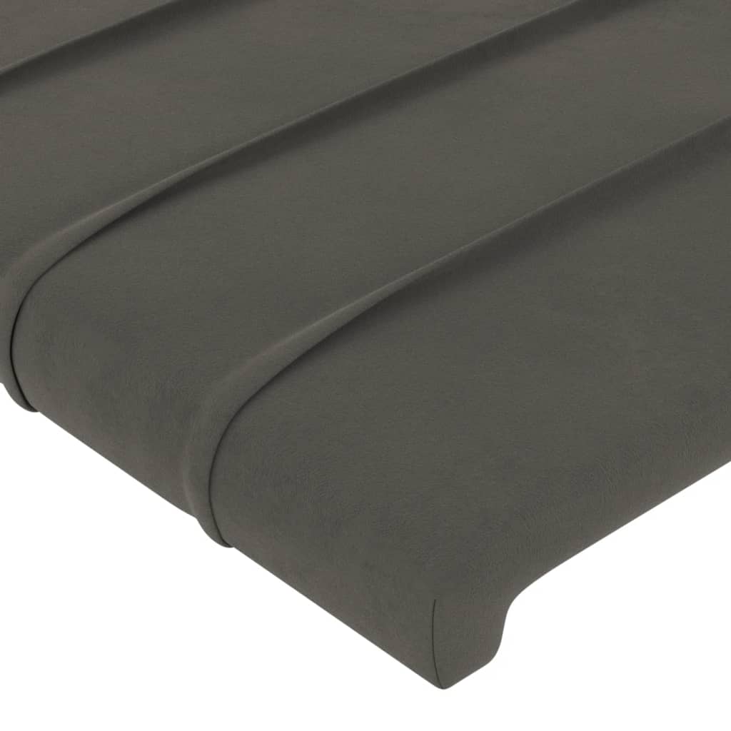 Cabeceira cama c/ abas veludo 183x16x118/128 cm cinzento-escuro