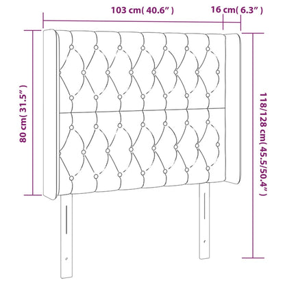 Cabeceira cama c/ abas tecido 103x16x118/128 cm cinzento-escuro