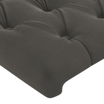 Cabeceira cama c/ abas veludo 83x16x118/128 cm cinzento-escuro