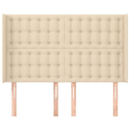 Cabeceira de cama c/ abas tecido 147x16x118/128 cm creme