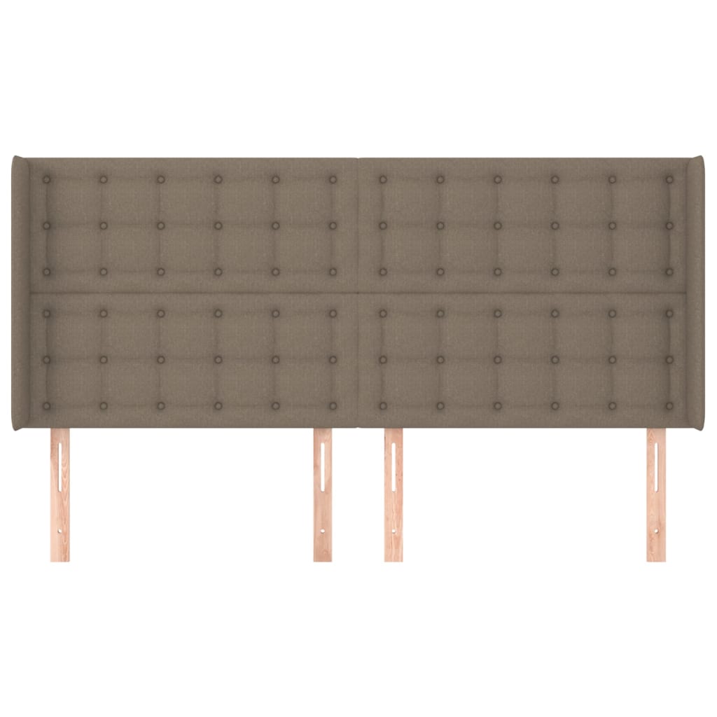 Cabeceira cama abas tecido 163x16x118/128 cm cinza-acastanhado