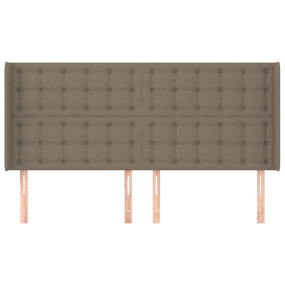 Cabeceira cama abas tecido 163x16x118/128 cm cinza-acastanhado