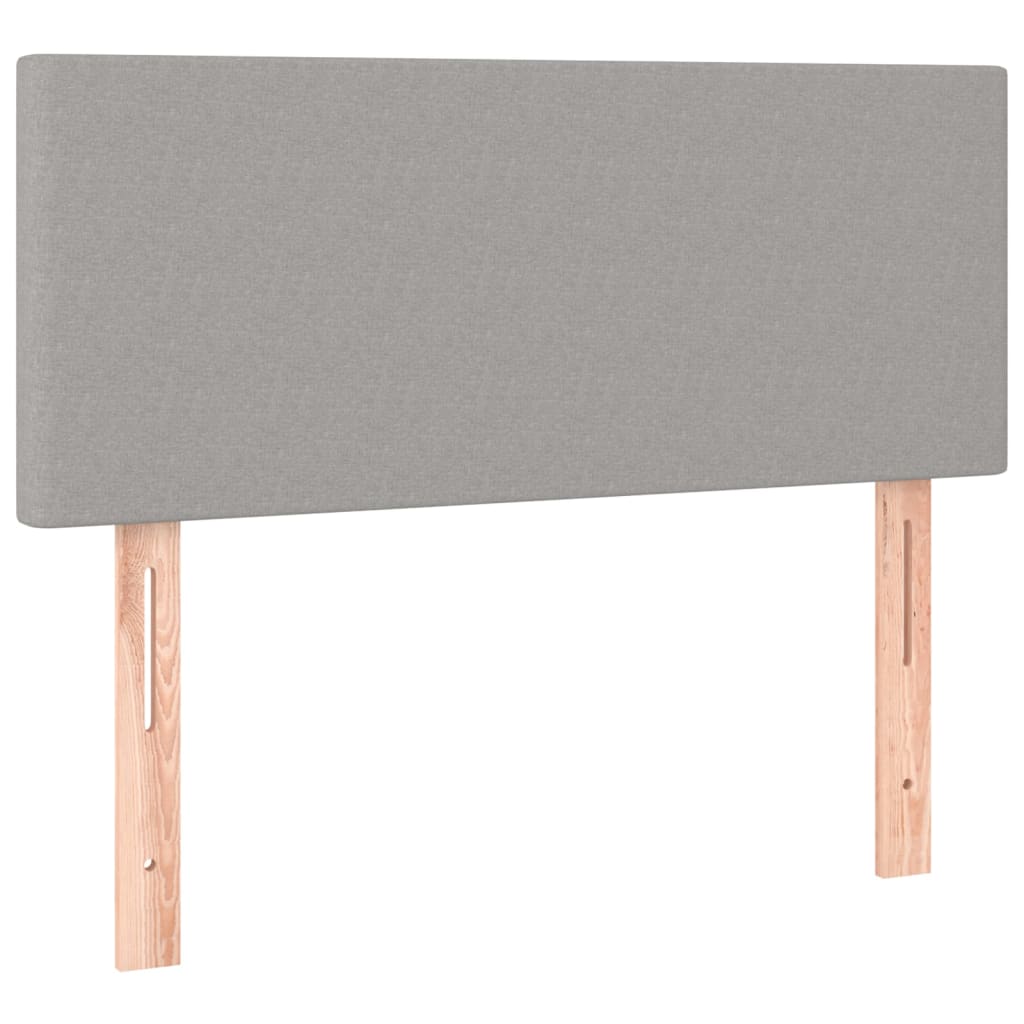 Cabeceira de cama c/ luzes LED tecido 80x5x78/88 cm cinza-claro