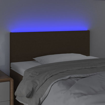 Cabeceira de cama c/ luzes LED tecido 80x5x78/88 cm castanho