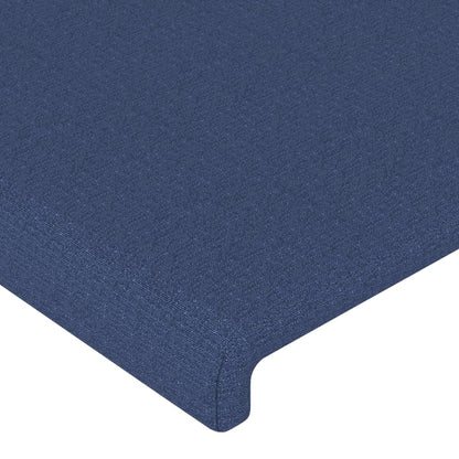 Cabeceira de cama c/ luzes LED tecido 80x5x78/88 cm azul