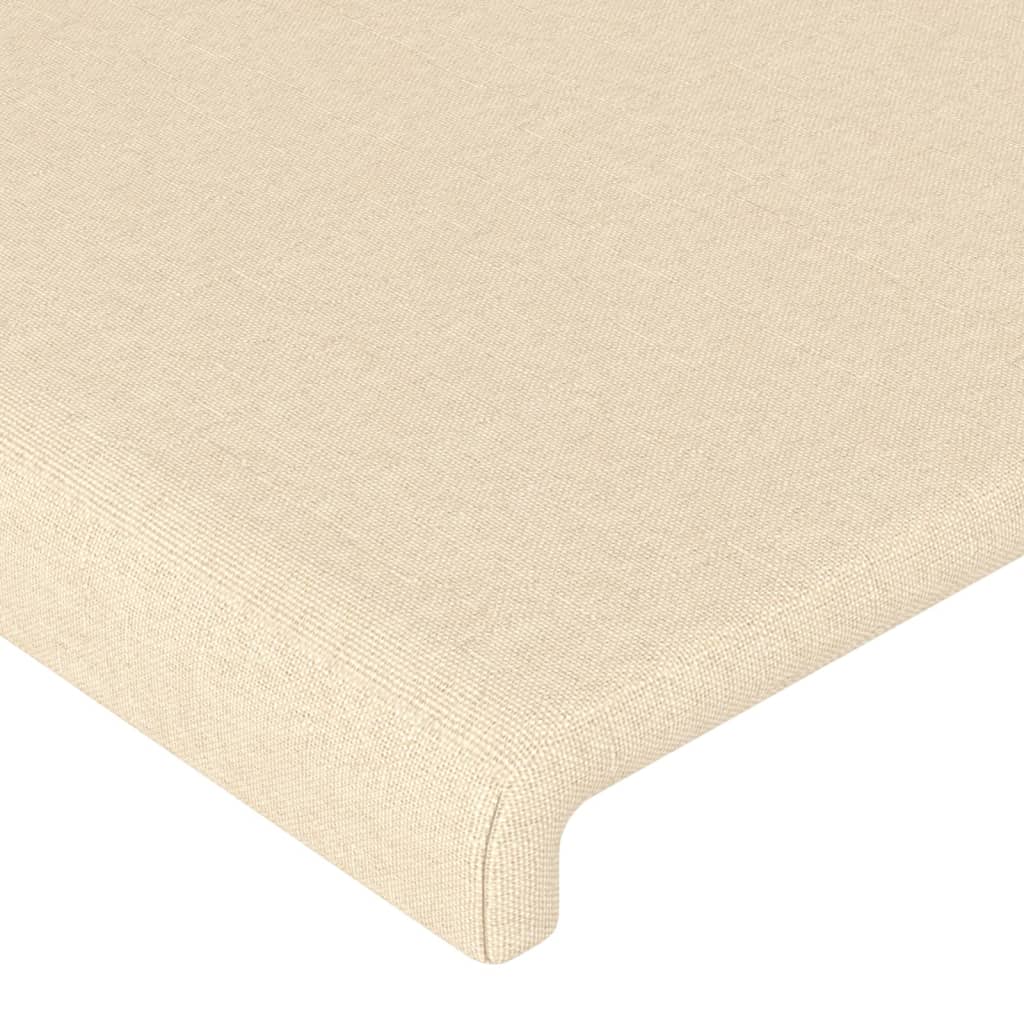 Cabeceira de cama c/ luzes LED tecido 90x5x78/88 cm cor creme