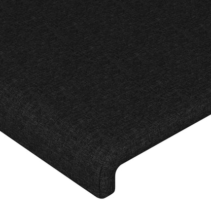 Cabeceira de cama c/ luzes LED tecido 100x5x78/88 cm preto