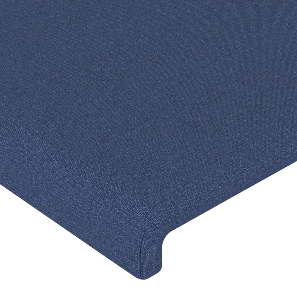 Cabeceira de cama c/ luzes LED tecido 144x5x78/88 cm azul