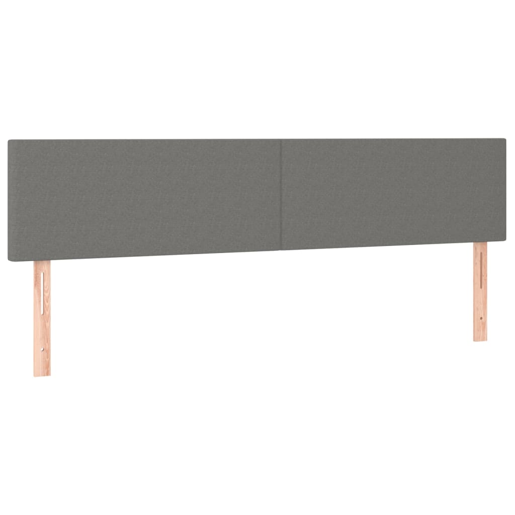 Cabeceira de cama c/luzes LED tecido 160x5x78/88cm cinza-escuro