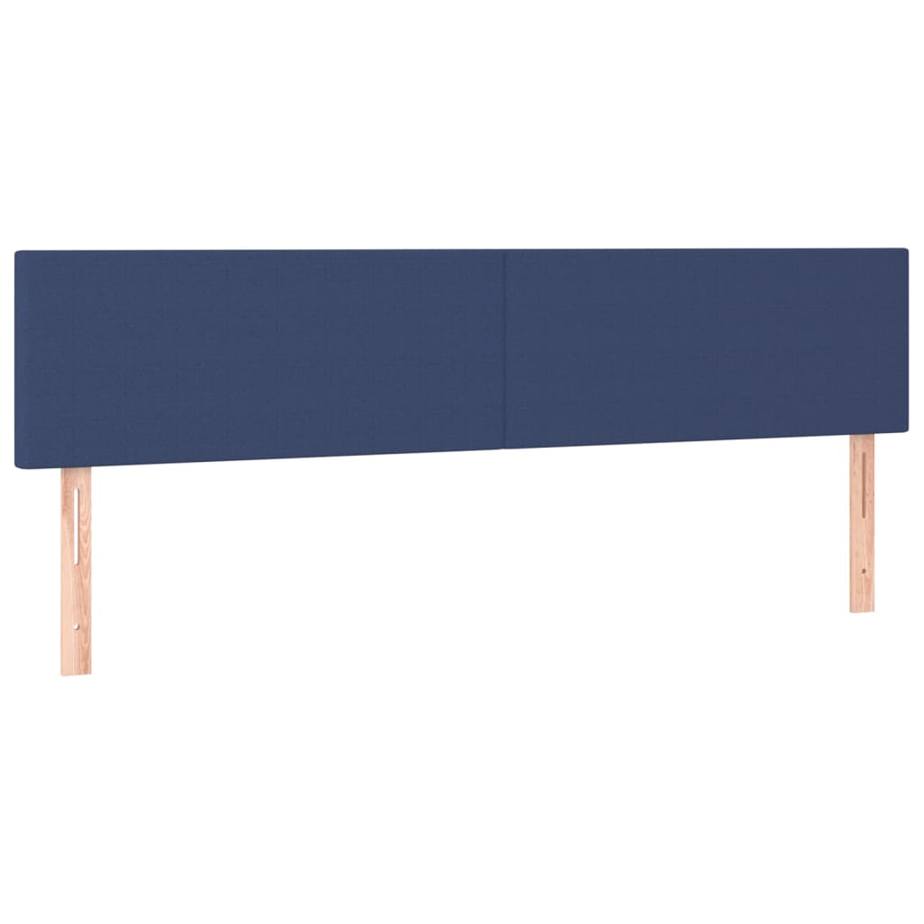 Cabeceira de cama c/ luzes LED tecido 160x5x78/88 cm azul