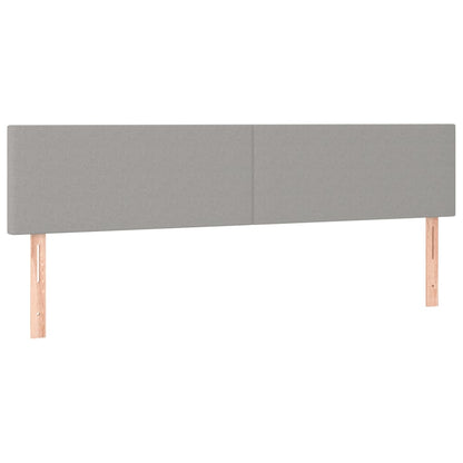 Cabeceira de cama c/luzes LED tecido 180x5x78/88 cm cinza-claro