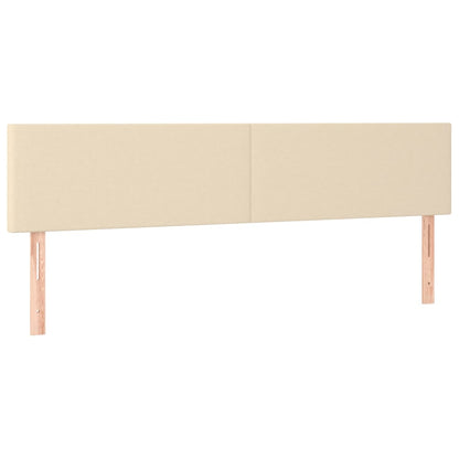 Cabeceira de cama c/ luzes LED tecido 180x5x78/88 cm cor creme