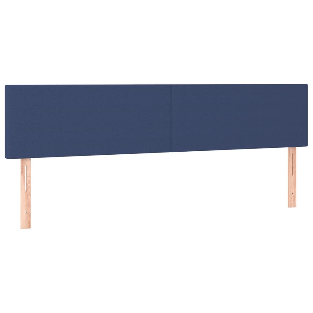 Cabeceira de cama c/ luzes LED tecido 180x5x78/88 cm azul