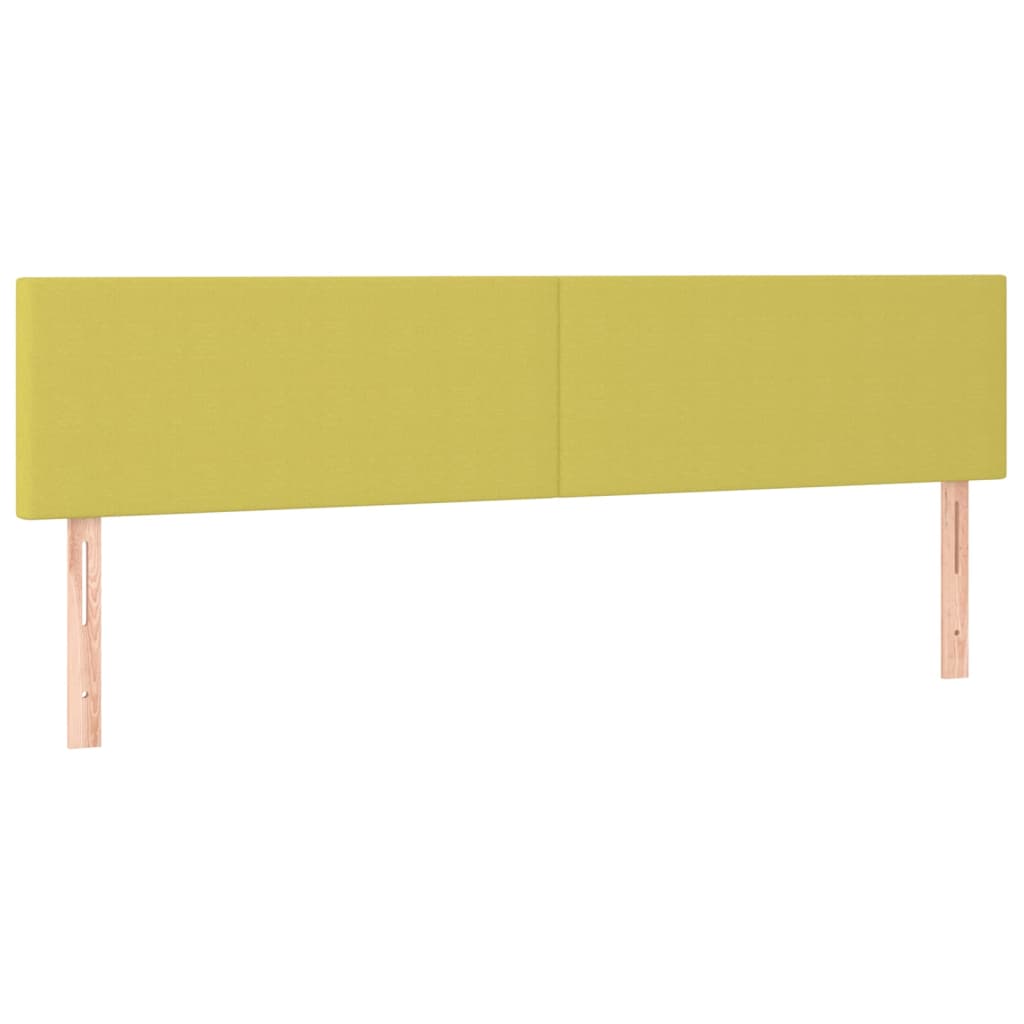 Cabeceira de cama c/ luzes LED tecido 200x5x78/88 cm verde