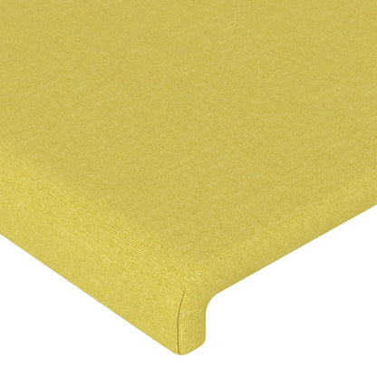 Cabeceira de cama c/ luzes LED tecido 200x5x78/88 cm verde